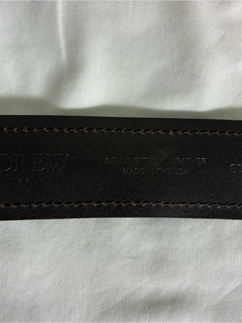 Womens belt J Crew Sz S genuine Italian leather chocolate brown suede